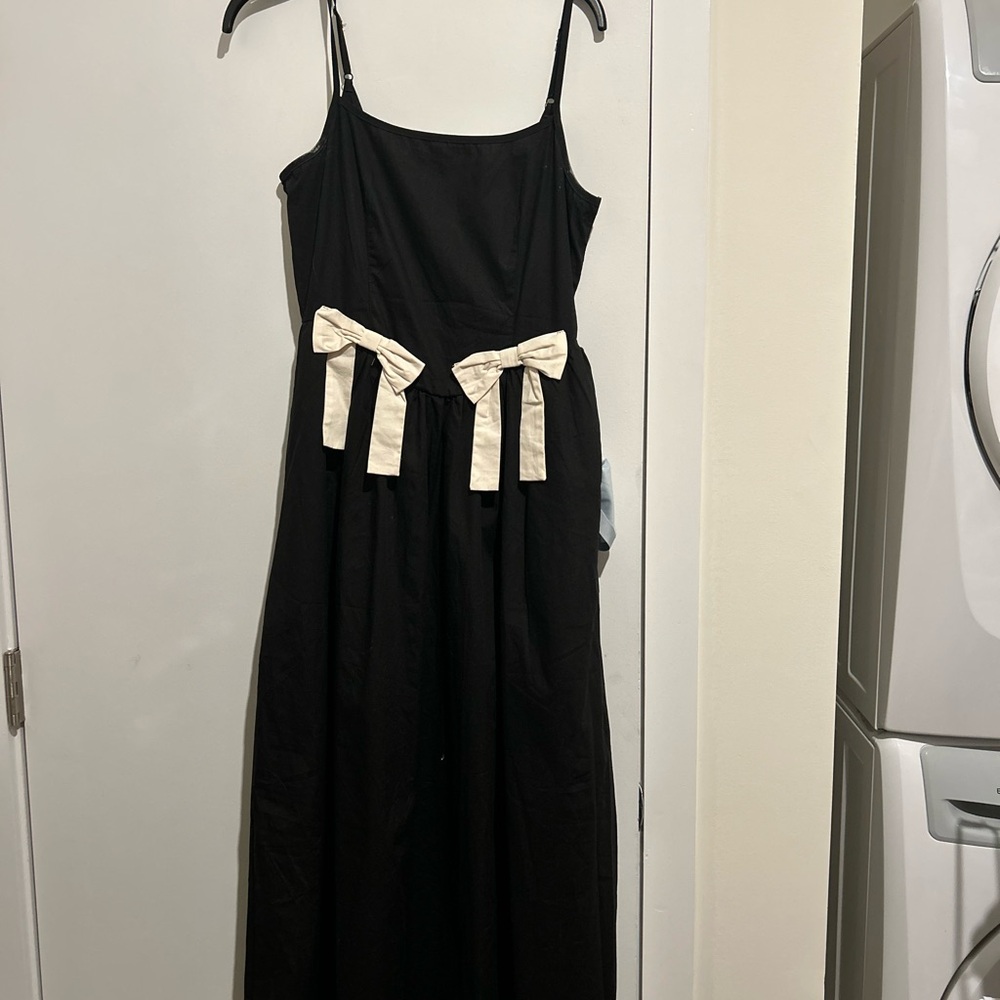 Moon River Black and Cream Maxi Sundress